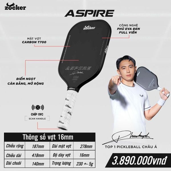  Vợt Pickleball ZOCKER ASPIRE 