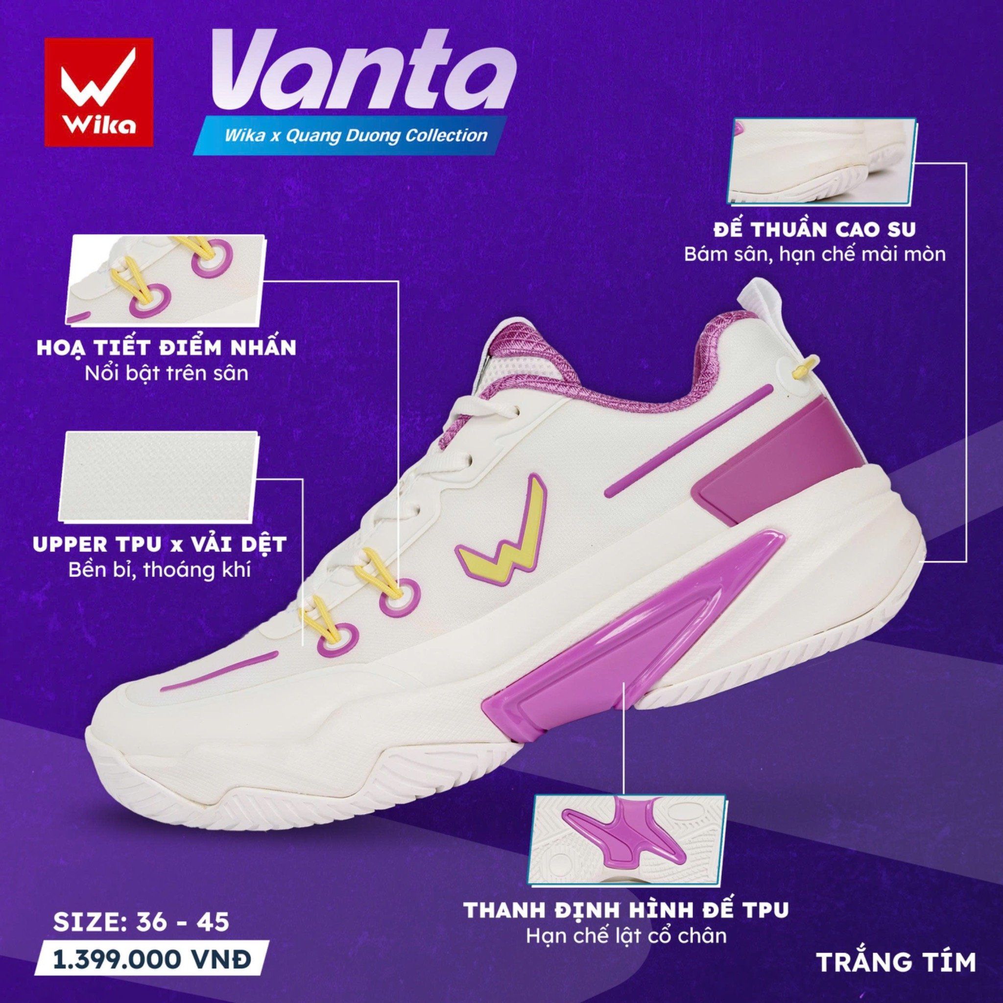  Giày Pickball WIKA VANTA 