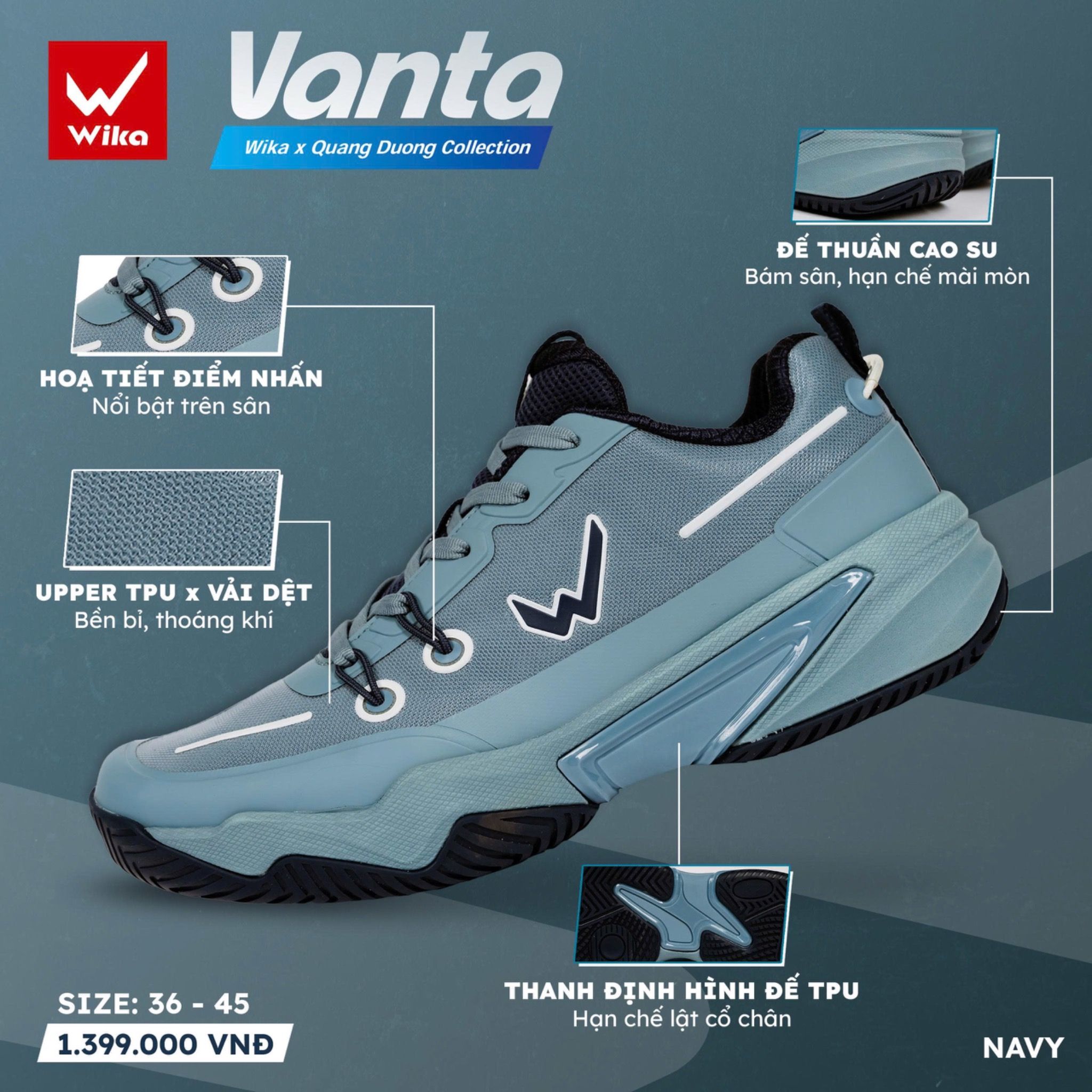  Giày Pickball WIKA VANTA 