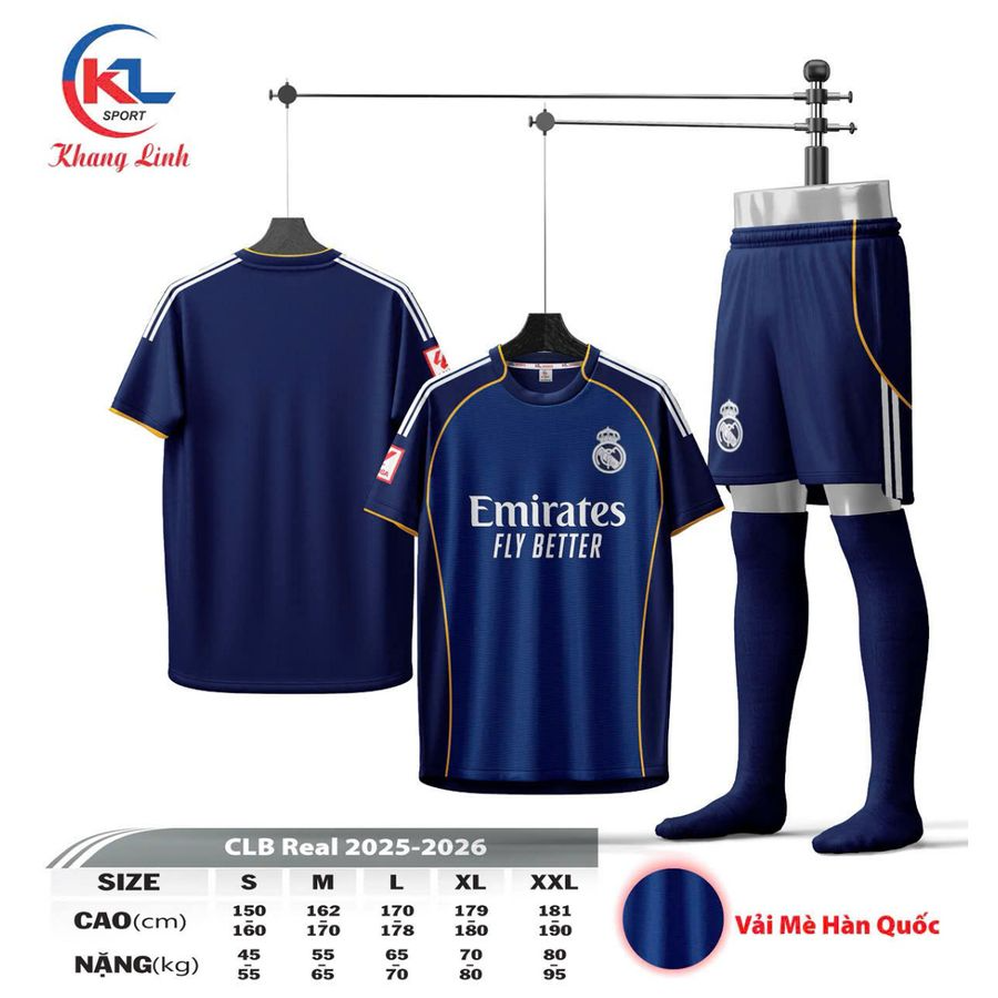  Quần áo CLB REAL MADRID (thun mè HQ) 