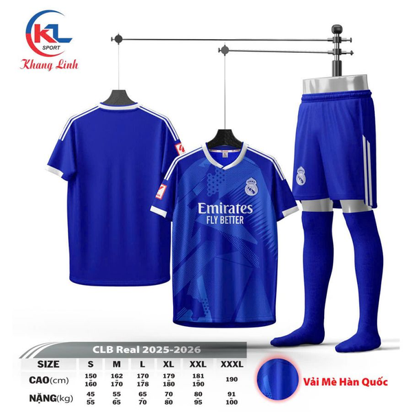  Quần áo CLB REAL MADRID (thun mè HQ) 