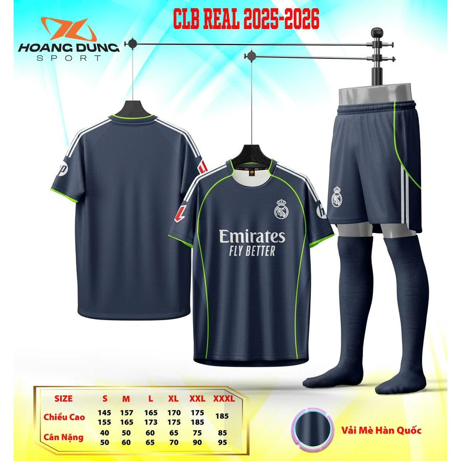  Quần áo CLB REAL MADRID (thun mè HQ) 