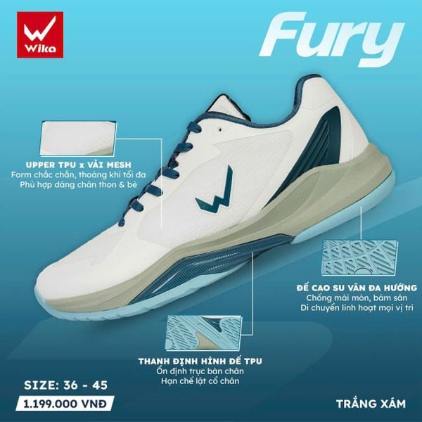  Giày Pickball WIKA FURY 