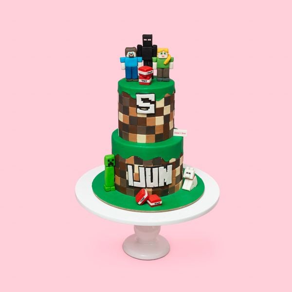 Bánh Sinh Nhật Chủ Đề Minecraft 2 Tầng #2