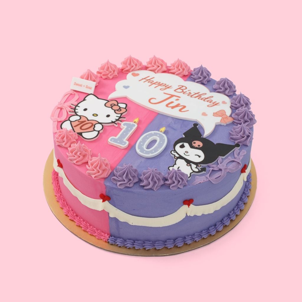 Bánh Sinh Nhật Chủ Đề Hello Kitty Và Kuromi Cho Bé