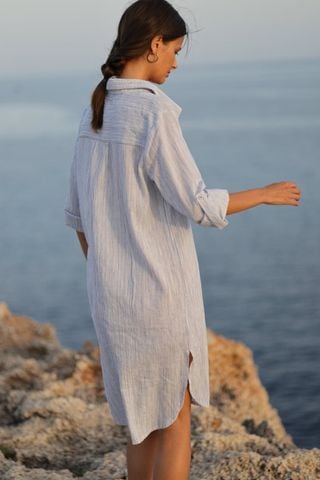  Đầm Sơ Mi Sọc Cotton Cao Cấp Luna Llena 