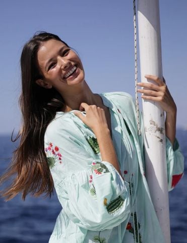  Maxi Boho Thêu Hoa Cotton Cao Cấp Luna Llena 