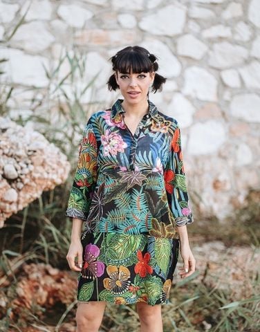  Đầm Sơ Mi Thêu Kết Hạt Cotton Isla Bonita 