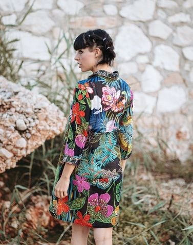  Đầm Sơ Mi Thêu Kết Hạt Cotton Isla Bonita 