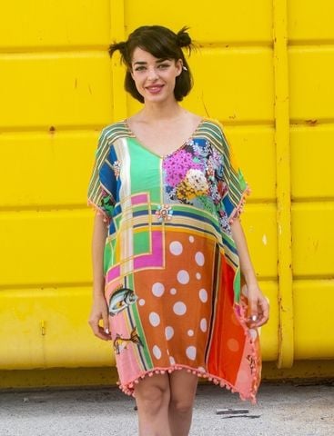  Đầm Kimono Thêu Kết Hạt Cotton Isla Bonita 