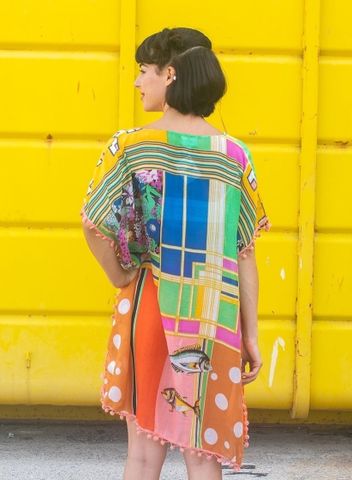  Đầm Kimono Thêu Kết Hạt Cotton Isla Bonita 