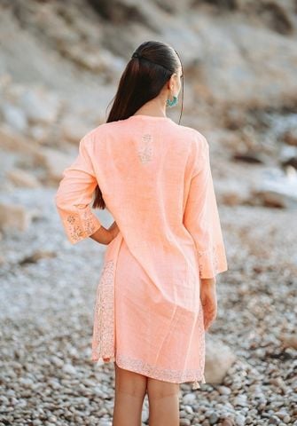  Đầm Xẻ Tà Màu Neon Ánh Kim Cotton Isla Bonita 