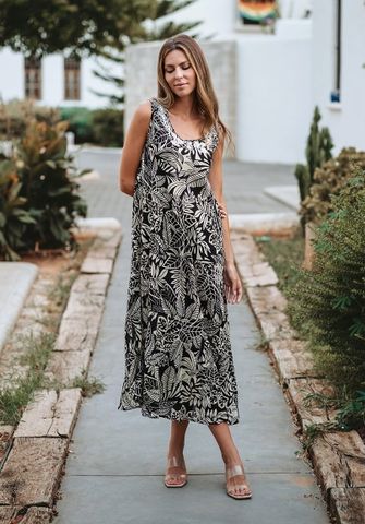  Maxi Hoa Kết Cườm Cotton Cao Cấp Isla Bonita 
