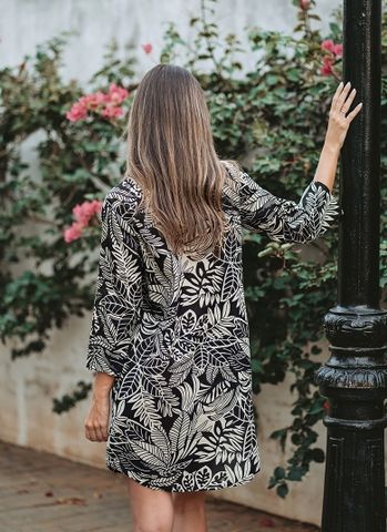  Đầm Sơ Mi Hoa Kết Cườm Cotton Isla Bonita 
