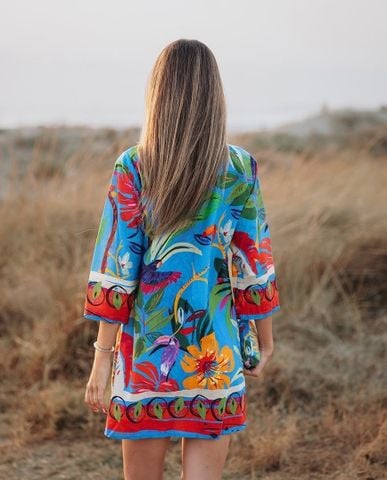  Đầm Xẻ Tà Thêu Kết Cườm Cotton Isla Bonita 