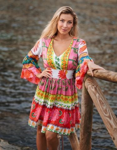  Đầm Boho Kết Cườm Cotton Isla Bonita 