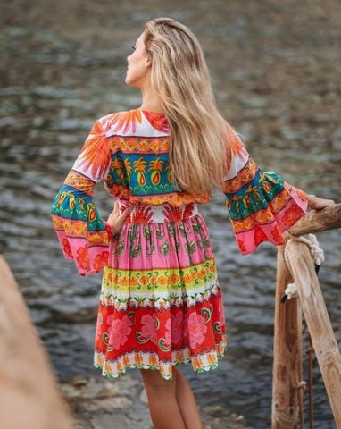 Đầm Boho Kết Cườm Cotton Isla Bonita 