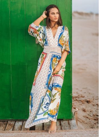 Maxi Kimono Kết Hạt Cotton Isla Bonita 
