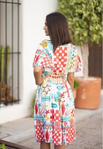  Đầm Boho Kết Cườm Cotton Isla Bonita 