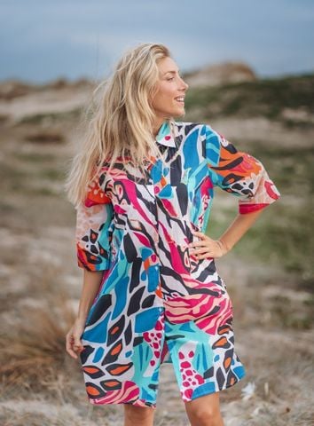  Đầm Sơ Mi Kết Cườm Cotton Ista Bonita 