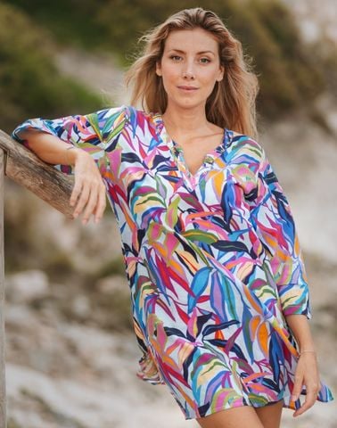  Đầm Xẻ Tà Thêu Kết Cườm Cotton Isla Bonita 