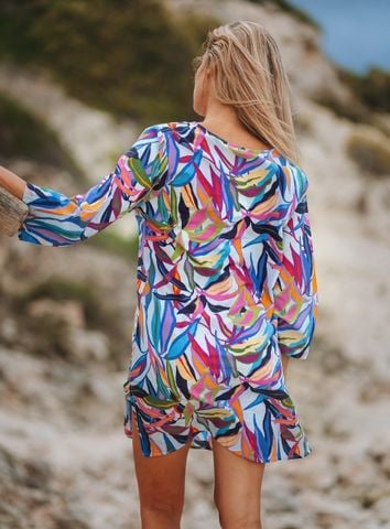  Đầm Xẻ Tà Thêu Kết Cườm Cotton Isla Bonita 