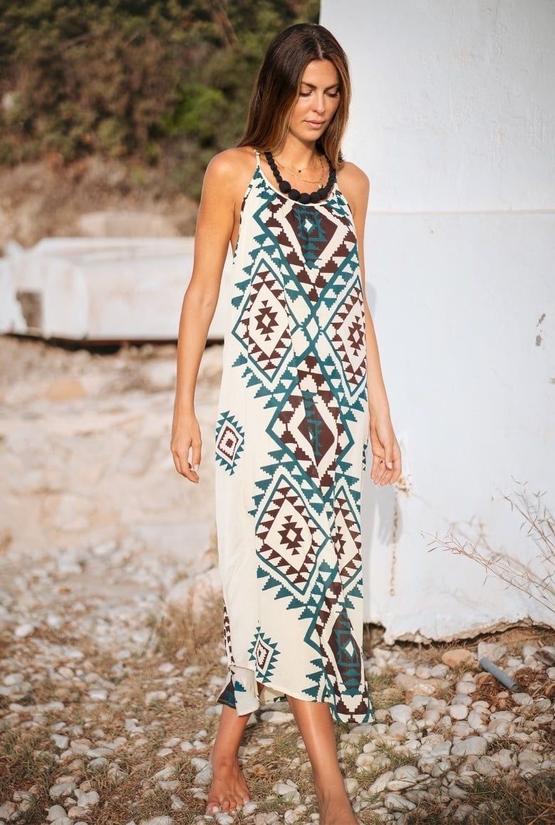 Maxi 2 Dây Hở Vai Cotton Isla Bonita