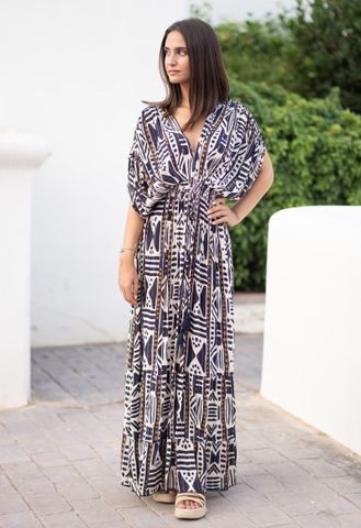  Maxi Kimono Ánh Kim Cao Cấp Cotton Isla Bonita 