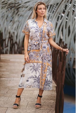  Maxi Sơ Mi Hoa Cotton Isla Bonita 
