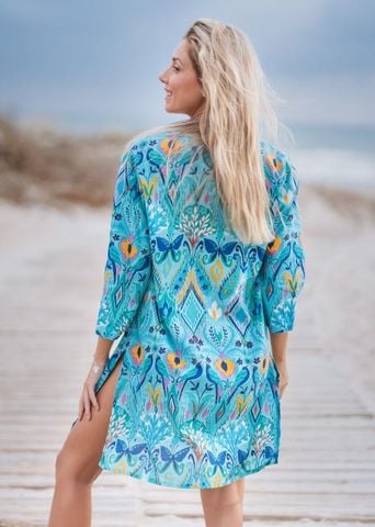  Đầm Xẻ Tà Thêu Kết Cườm Cotton Isla Bonita 