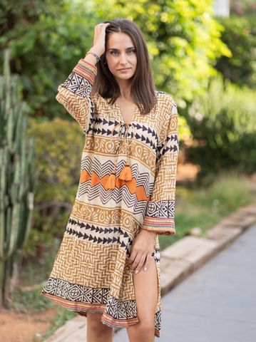  Đầm Thổ Cẩm Xẻ Tà Cotton Isla Bonita 