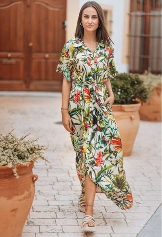  Đầm Sơ Mi Hoa Cotton Ista Bonita 