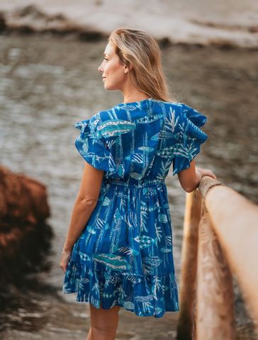  Đầm Boho Kết Cườm Hình Cá Cao Cấp Cotton Isla Bonita 