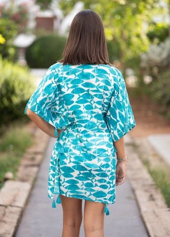  Đầm Kimono Cánh Dơi Kết Cườm Cotton Isla Bonita 