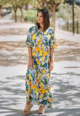  Maxi Sơ Mi Dài Tay Cotton Isla Bonita 