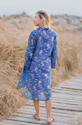  Đầm Sơ Mi Mỏng Ánh Kim Cotton Isla Bonita 