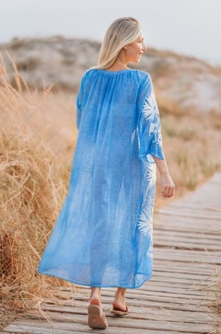  Maxi Cổ Tròn Thêu Cotton Isla Bonita 