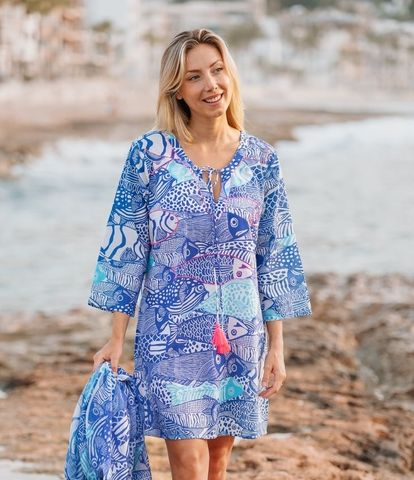  Đầm Xẻ Tà Thêu Cotton Isla Bonita 