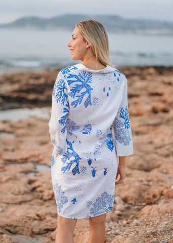 Đầm Sơ Mi Kết Cườm Vỏ Sò Cotton Isla Bonita 