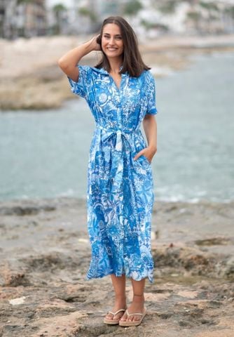  Maxi Sơ Mi Tay Ngắn Cotton Isla Bonita 