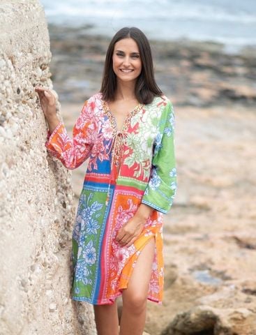  Đầm Xẻ Tà Thêu Cotton Isla Bonita 