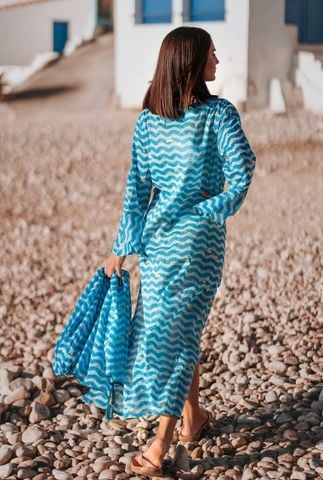  Maxi Dài Tay Xẻ Tà Cotton Isla Bonita 