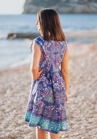  Đầm Boho Sát Nách Kết Cườm Cotton Isla Bonita 