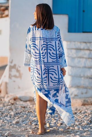  Maxi Dài Tay Boho Kết Cườm Cotton Isla Bonita 