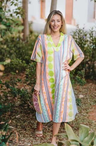  Đầm Boho Sọc Màu Neon Cotton Isla Bonita 