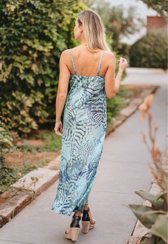  Maxi 2 Dây Phối Tầng Ánh Kim Cotton Isla Bonita 