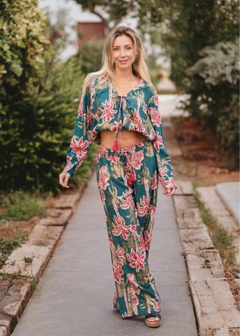  Áo Croptop Dài Tay Ánh Kim Cotton Isla Bonita 