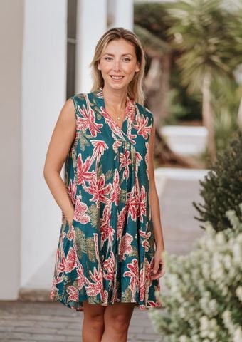  Đầm Boho Sát Nách Ánh Kim Cotton Isla Bonita 