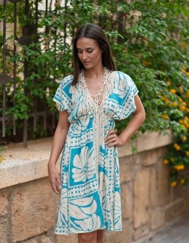  Đầm Kimono Phối Ren Cao Cấp Isla Bonita 