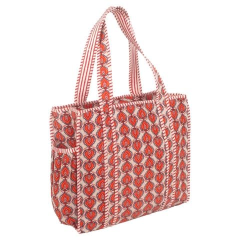  Túi Tote Boho Đỏ Cam Cotton Isla Bonita 